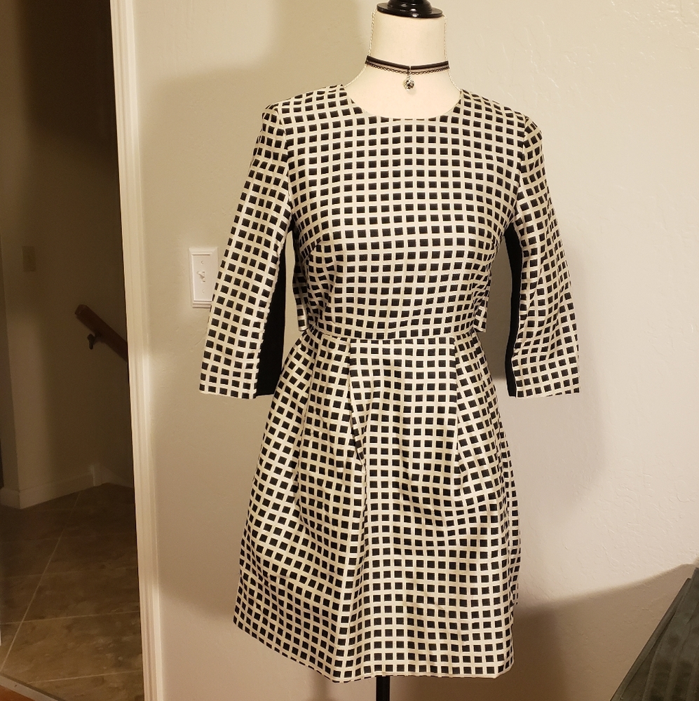 Black and White Midi Dress